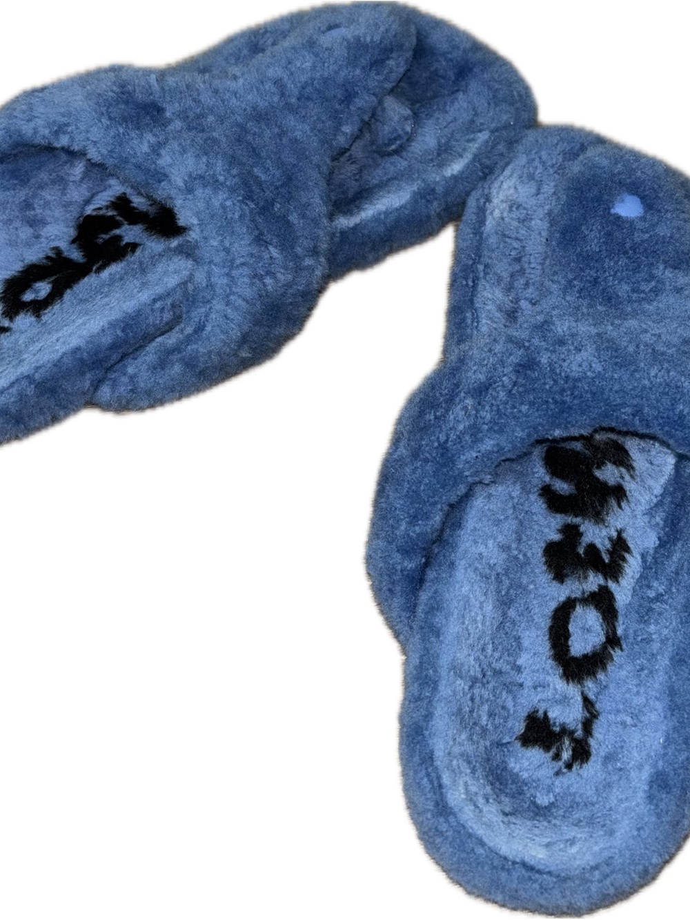 Loewe Blue Fuzzy Slide Sandals